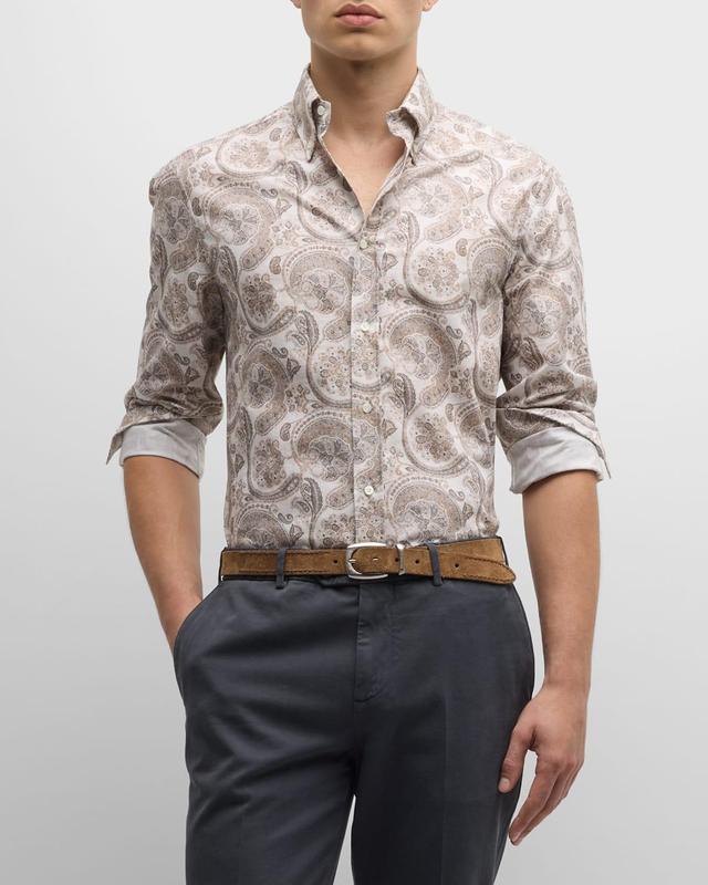 Mens Cotton Paisley-Print Sport Shirt Product Image