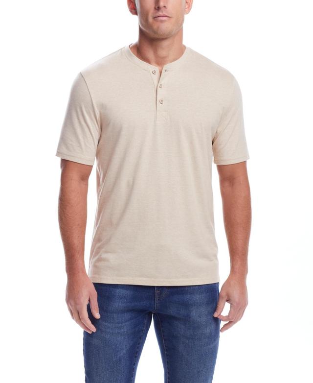 Weatherproof Vintage Mens Short Sleeve Sueded Microstripe Henley Shirt Product Image