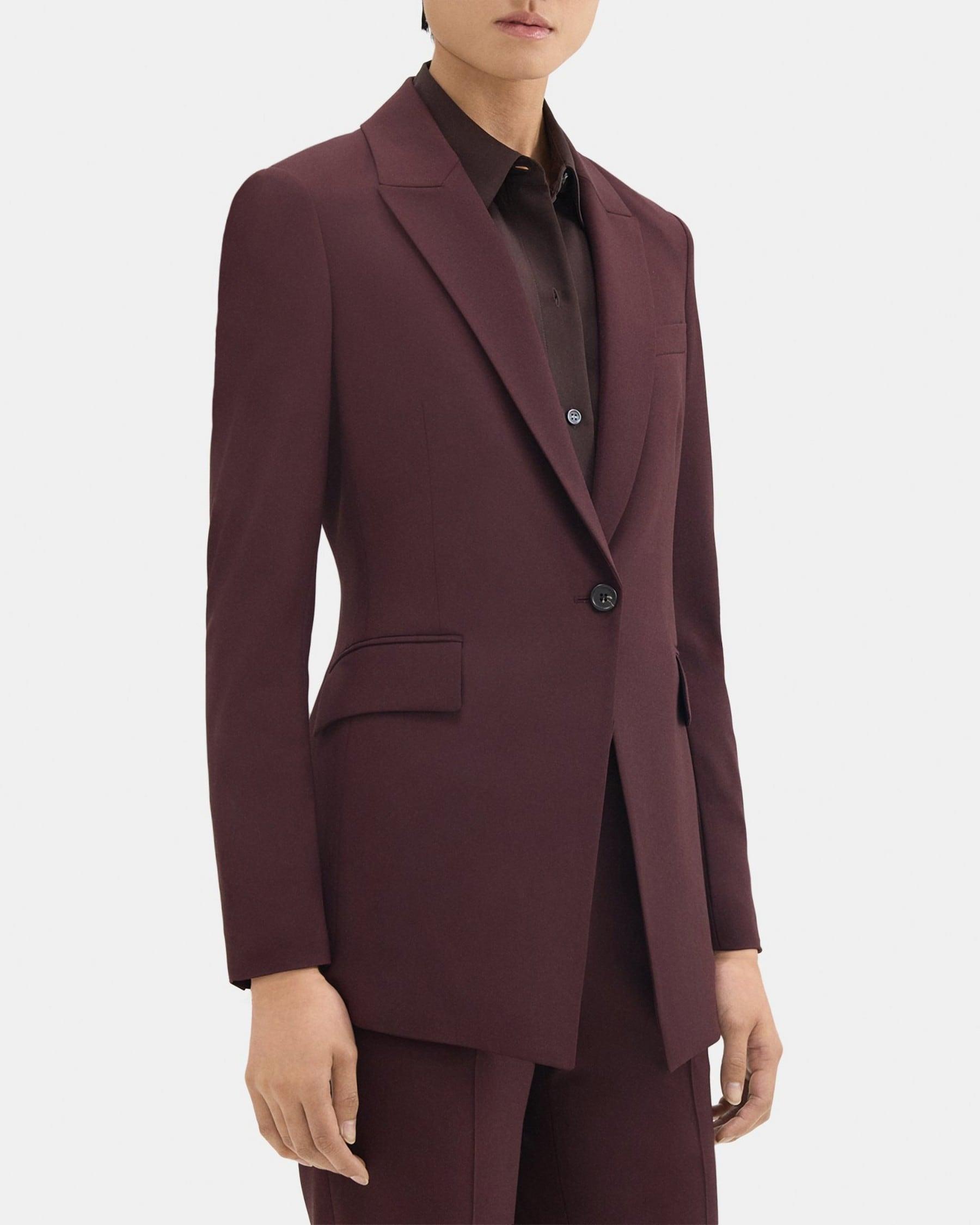 Single-Breasted Blazer in Stretch Wool Product Image