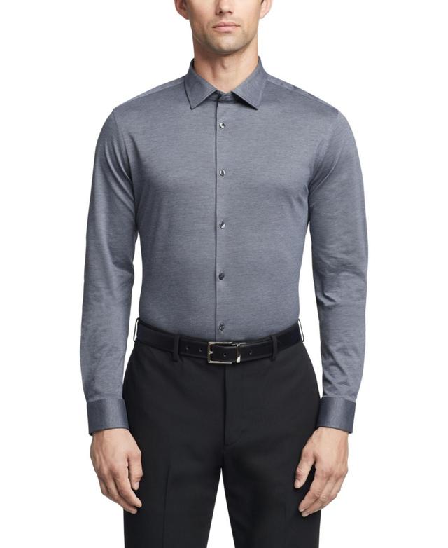 Calvin Klein Mens Refined Cotton Knit Slim Fit Stretch Wrinkle Free Dress Shirt Product Image