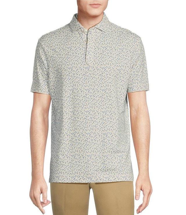 Daniel Cremieux Signature Label Floral Print Jersey Short Sleeve Polo Shirt Product Image