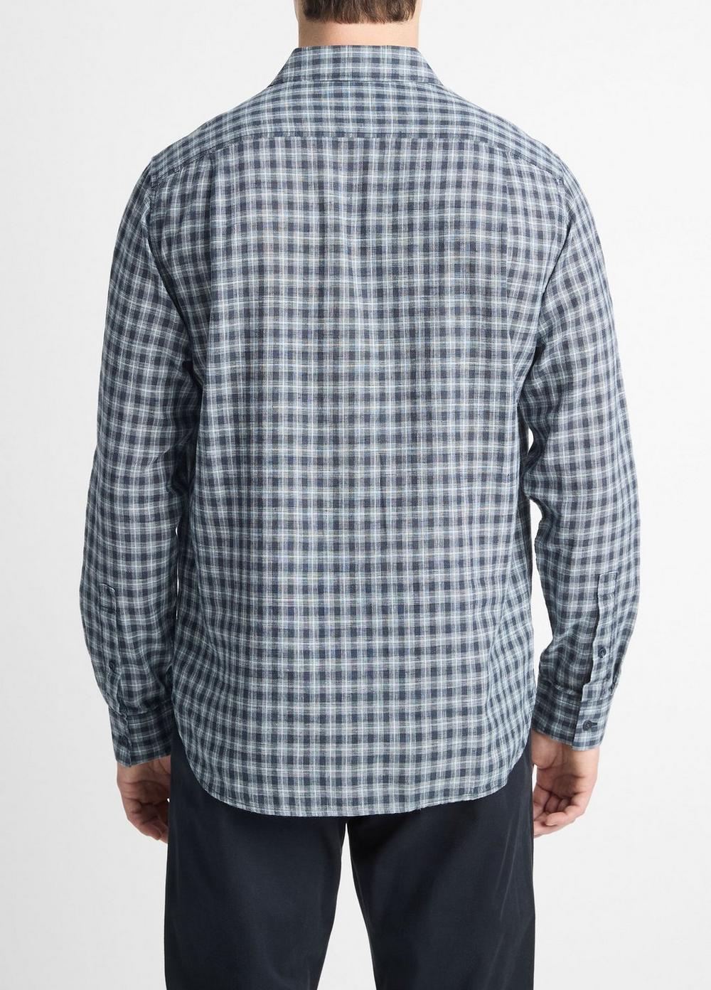 Summit Plaid Linen-Cotton Long-Sleeve Shirt Product Image