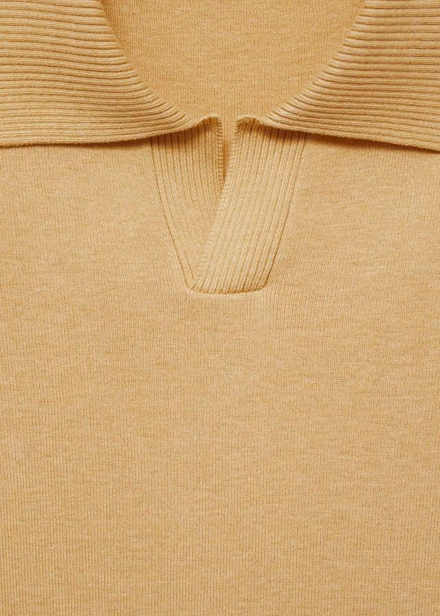 Textured knitted cotton polo shirt - Men | MANGO USA Product Image