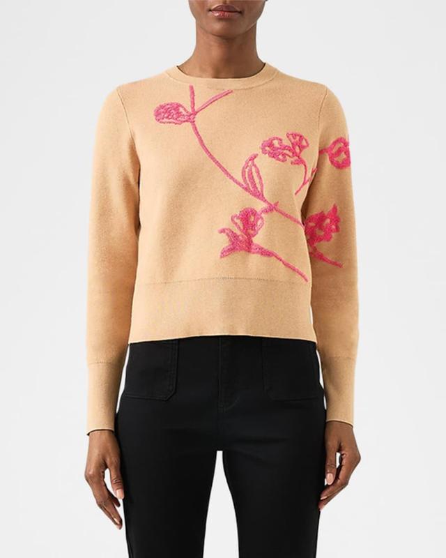 Henrietta Floral Intarsia Crewneck Sweater Product Image