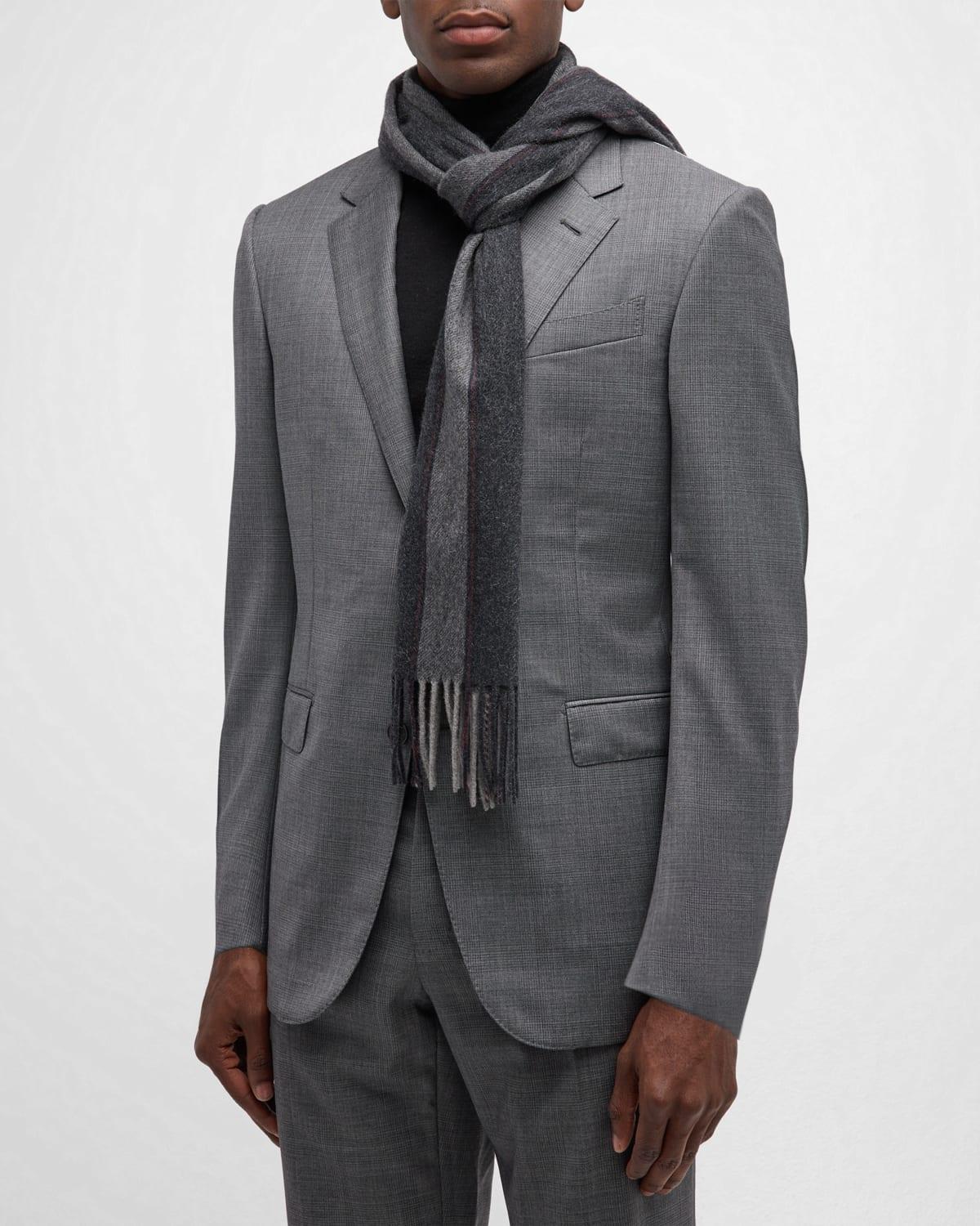 Men's Striped Cashmere Scarf Product Image