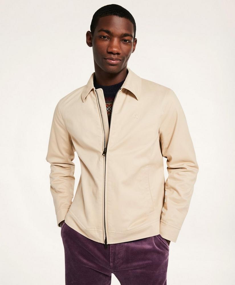 Stretch Cotton Twill Bomber Jacket Product Image