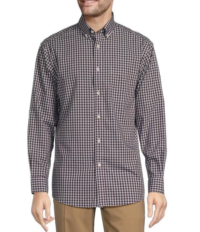 Gold Label Roundtree & Yorke Big & Tall Non-Iron Long Sleeve Small Plaid Sport Shirt Product Image