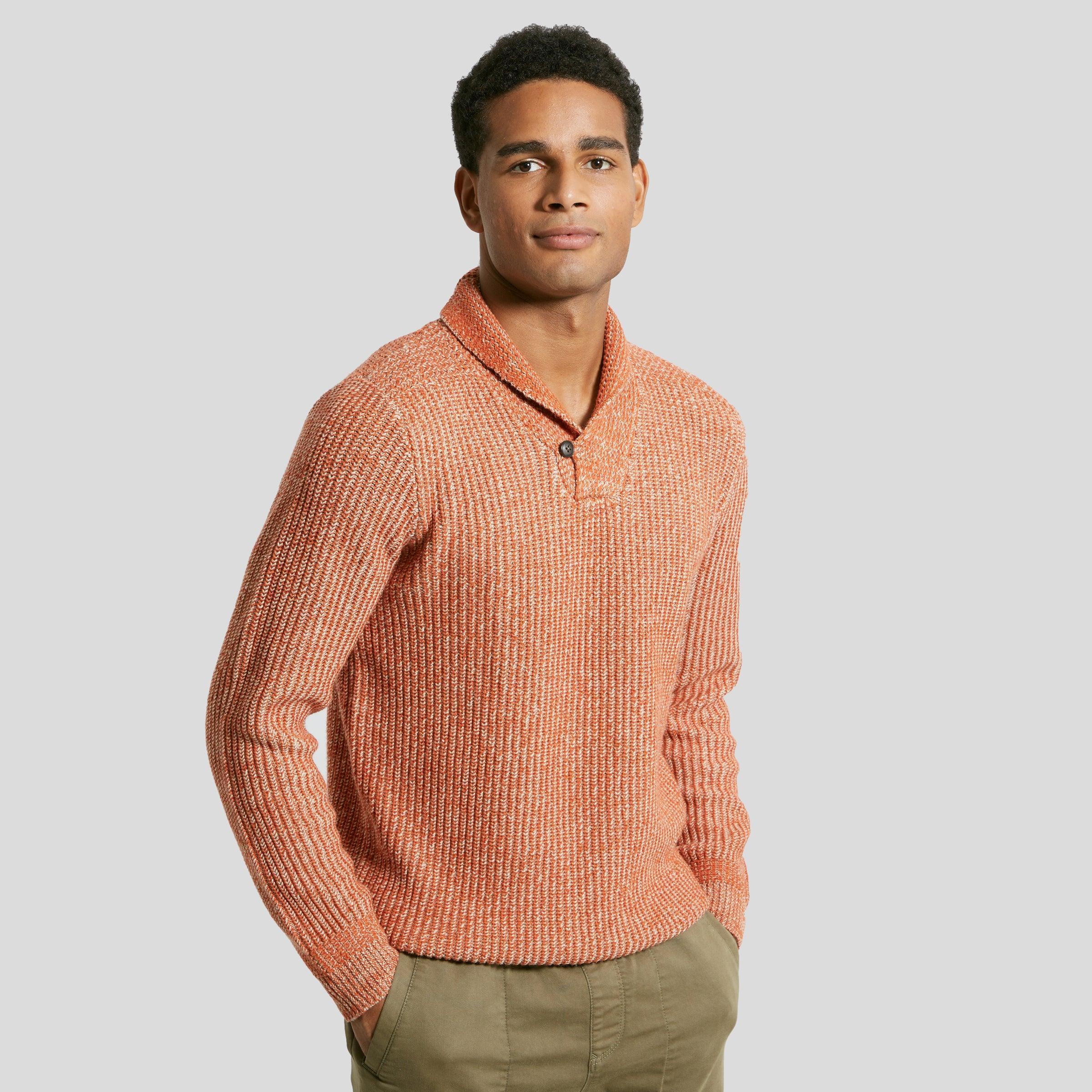 Belmont Plaited Shawl Pullover - Burnt Orange Product Image