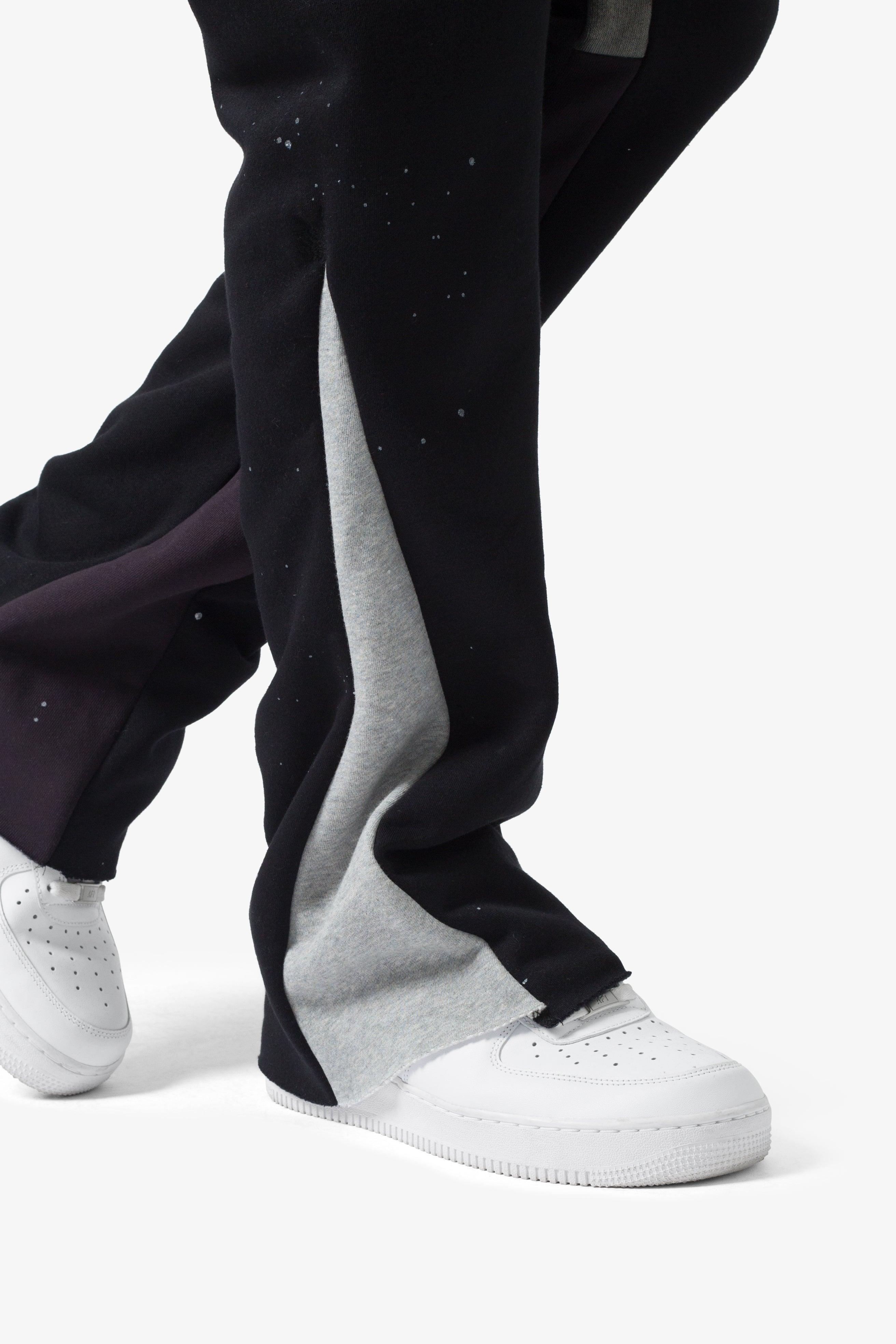 Contrast Bootcut Sweatpants - Black Product Image