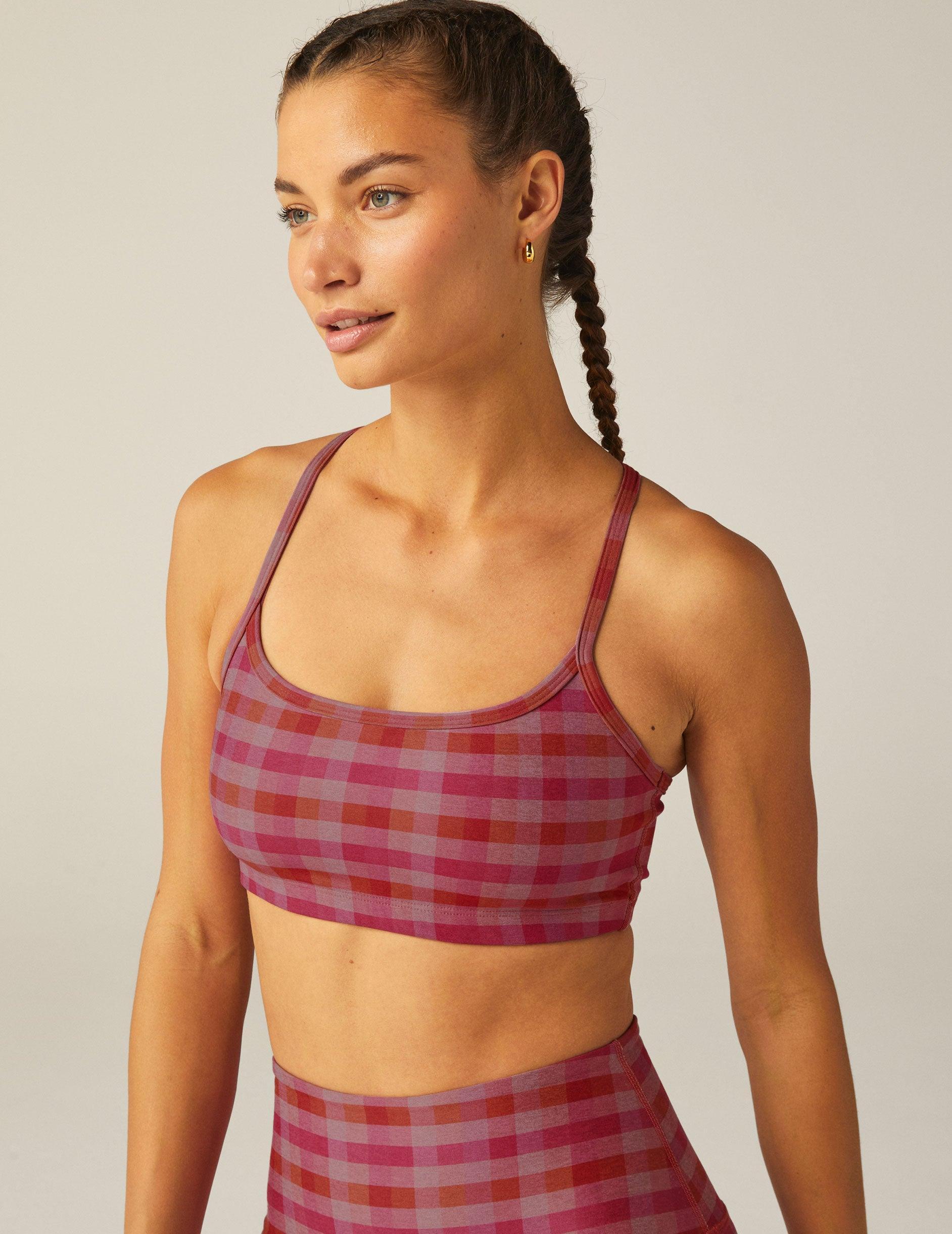 Pink Gingham SoftMark Slim Racerback Bra Product Image