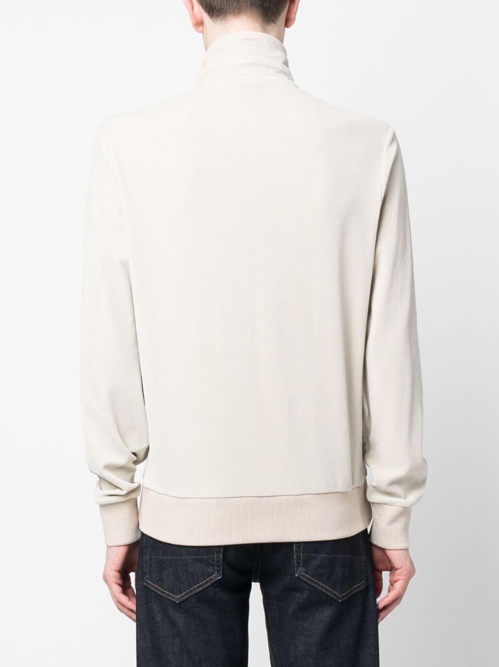 TOM FORD Funnel-neck Velour Zip Sweatshirt In Nude Product Image