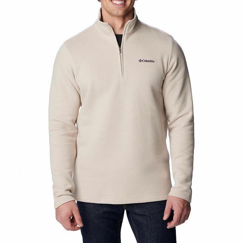 Mens Columbia Hart Mountain Fleece Quarter-Zip Pullover Dark Grey Product Image