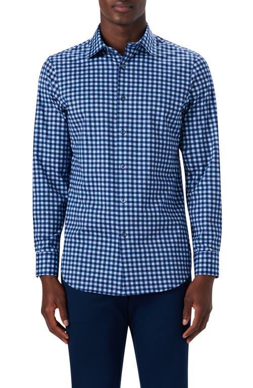 Bugatchi OoohCotton Shepherd Check Button-Up Shirt Product Image