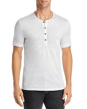 John Varvatos Regular Fit Short Sleeve Linen Henley Product Image