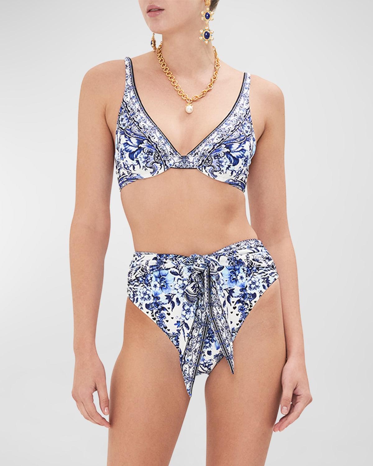 Glaze and Graze Tie-Front High Waist Bikini Bottoms Product Image