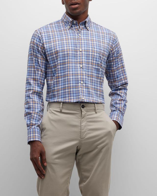 Peter Millar Orin Crown Light Tattersall Check Button-Down Shirt Product Image