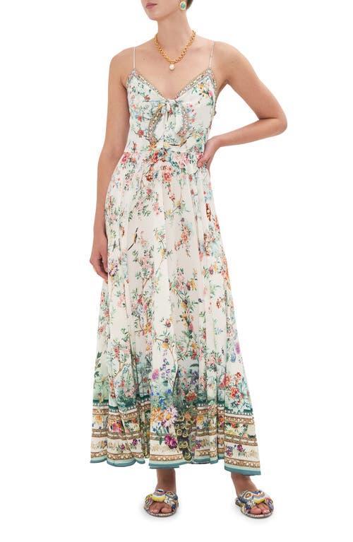 Womens Floral Silk Maxi Dress Product Image