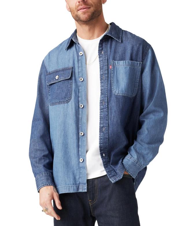 Levis Mens Relaxed Fit Long Sleeve Button-Front Denim Shirt-Jacket Product Image