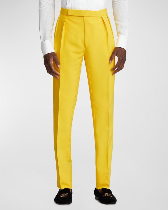 Mens Gregory Silk Pleated Trousers Product Image