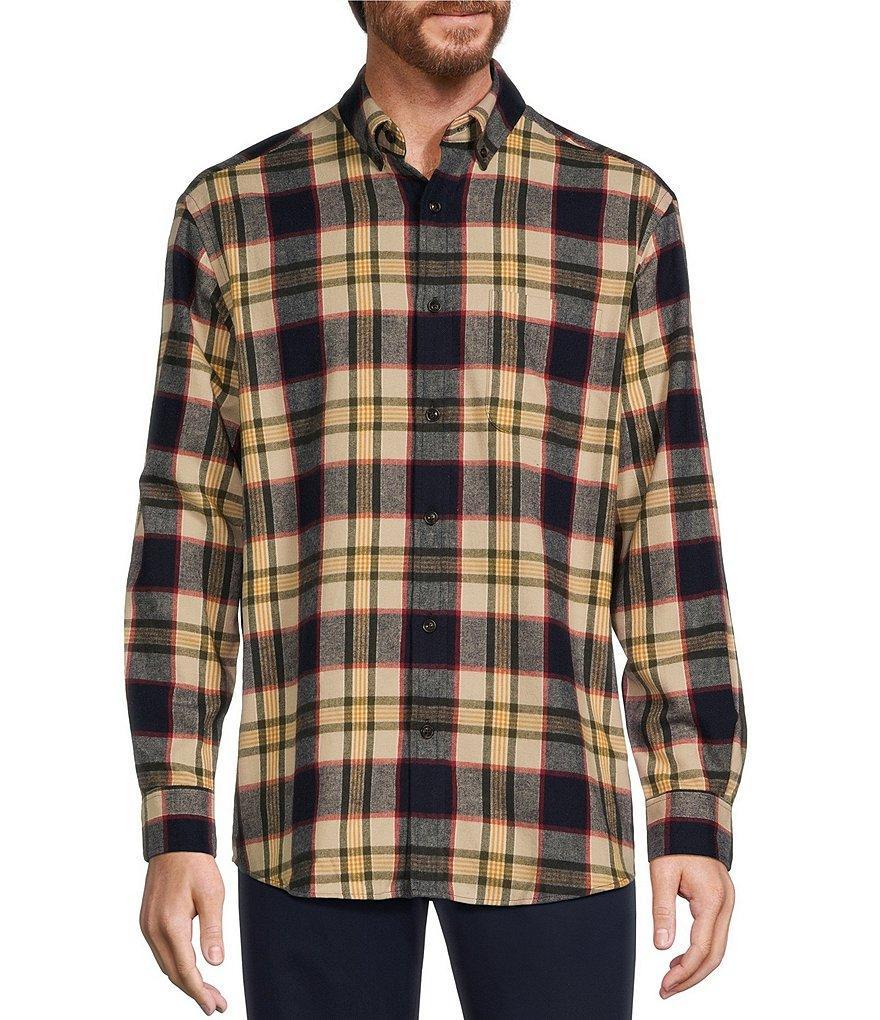 Roundtree & Yorke Big & Tall Long Sleeve Large Plaid Portuguese Flannel Sport Shirt Product Image