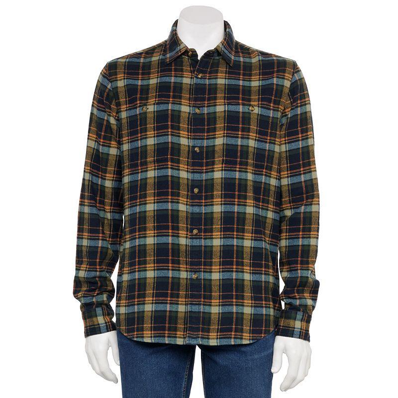 Mens Sonoma Goods For Life Flannel Button-Down Shirt Green Product Image