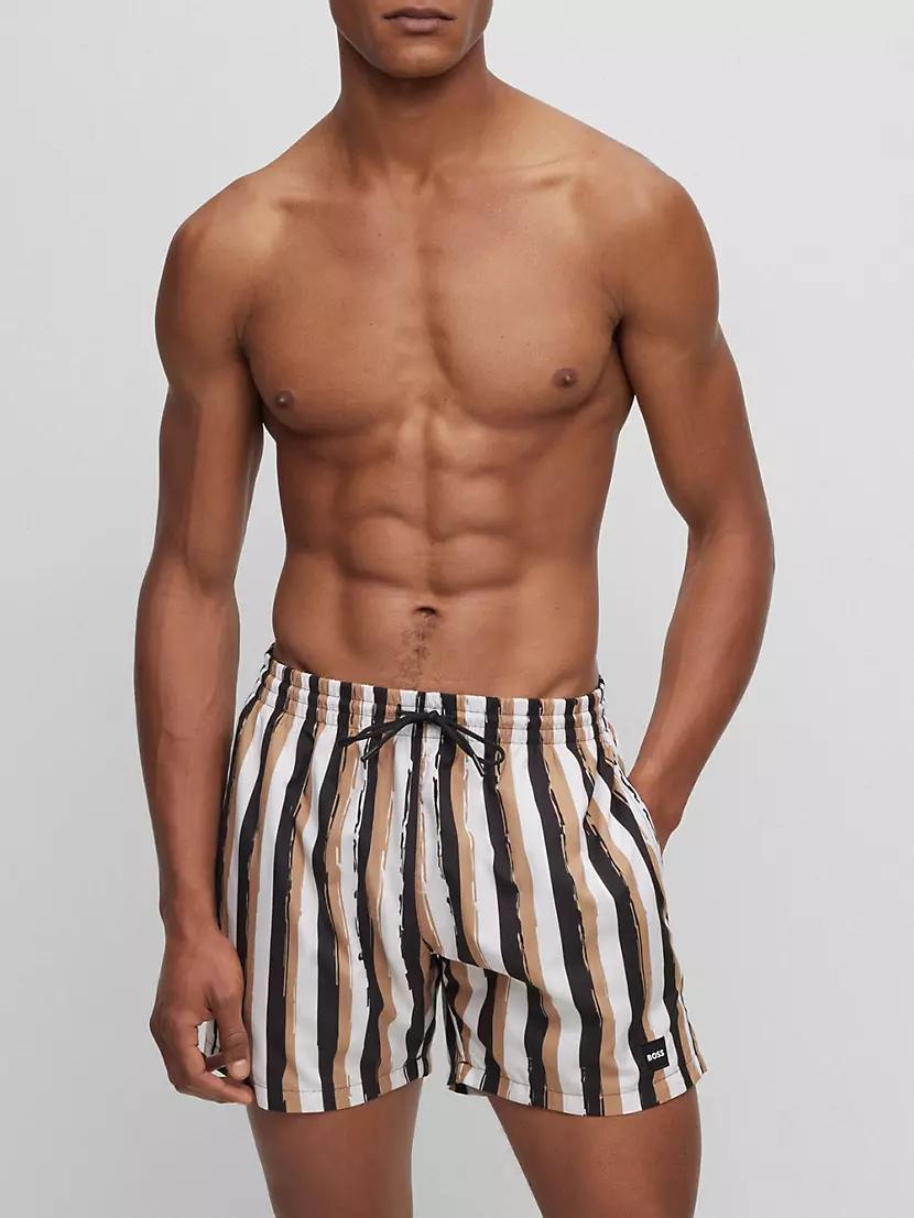 Striped Swim Shorts In Quick-Drying Fabric Product Image