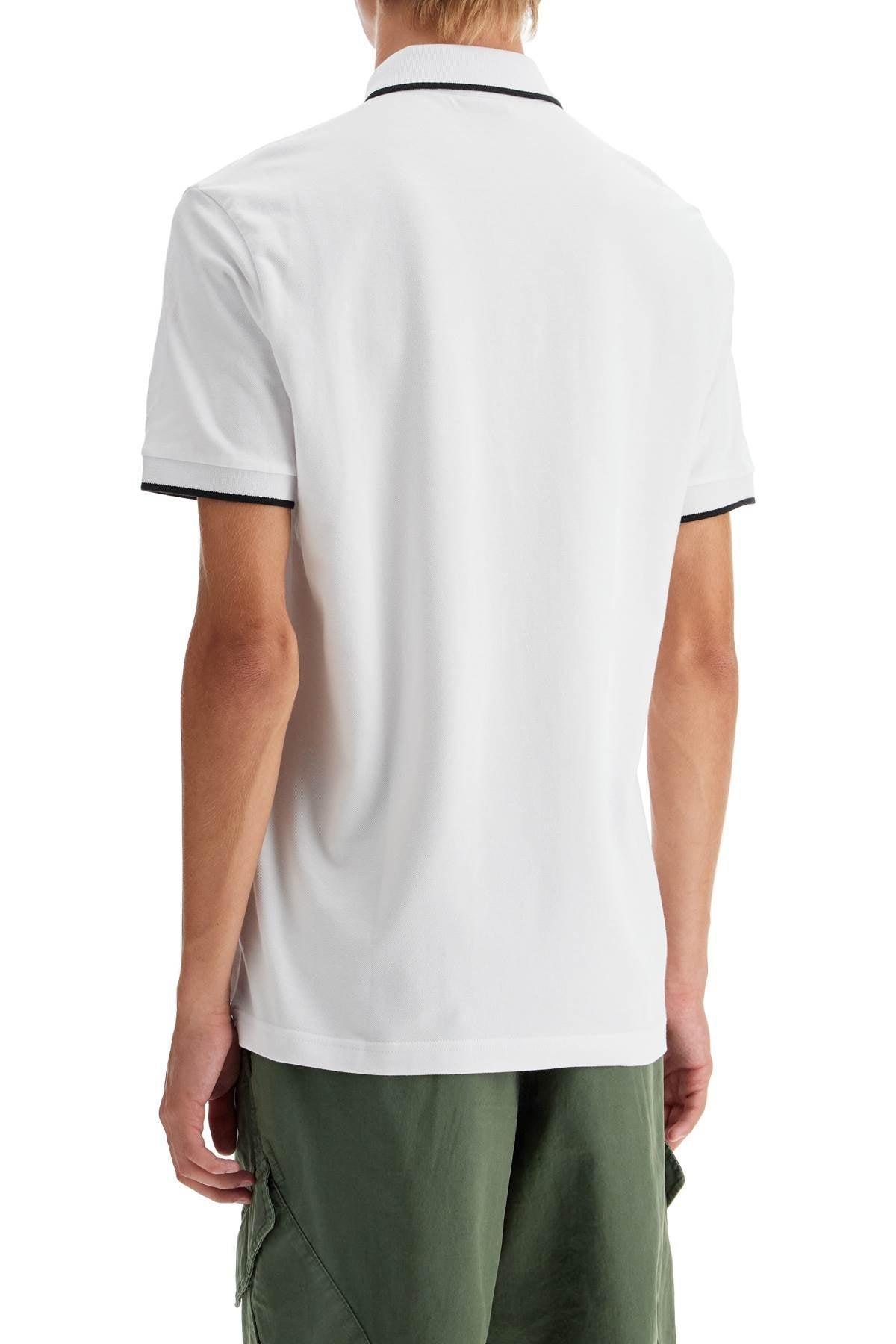 HUGO BOSS Boss Slim Fit Piqué Polo Shirt With Tipped Men In White Product Image