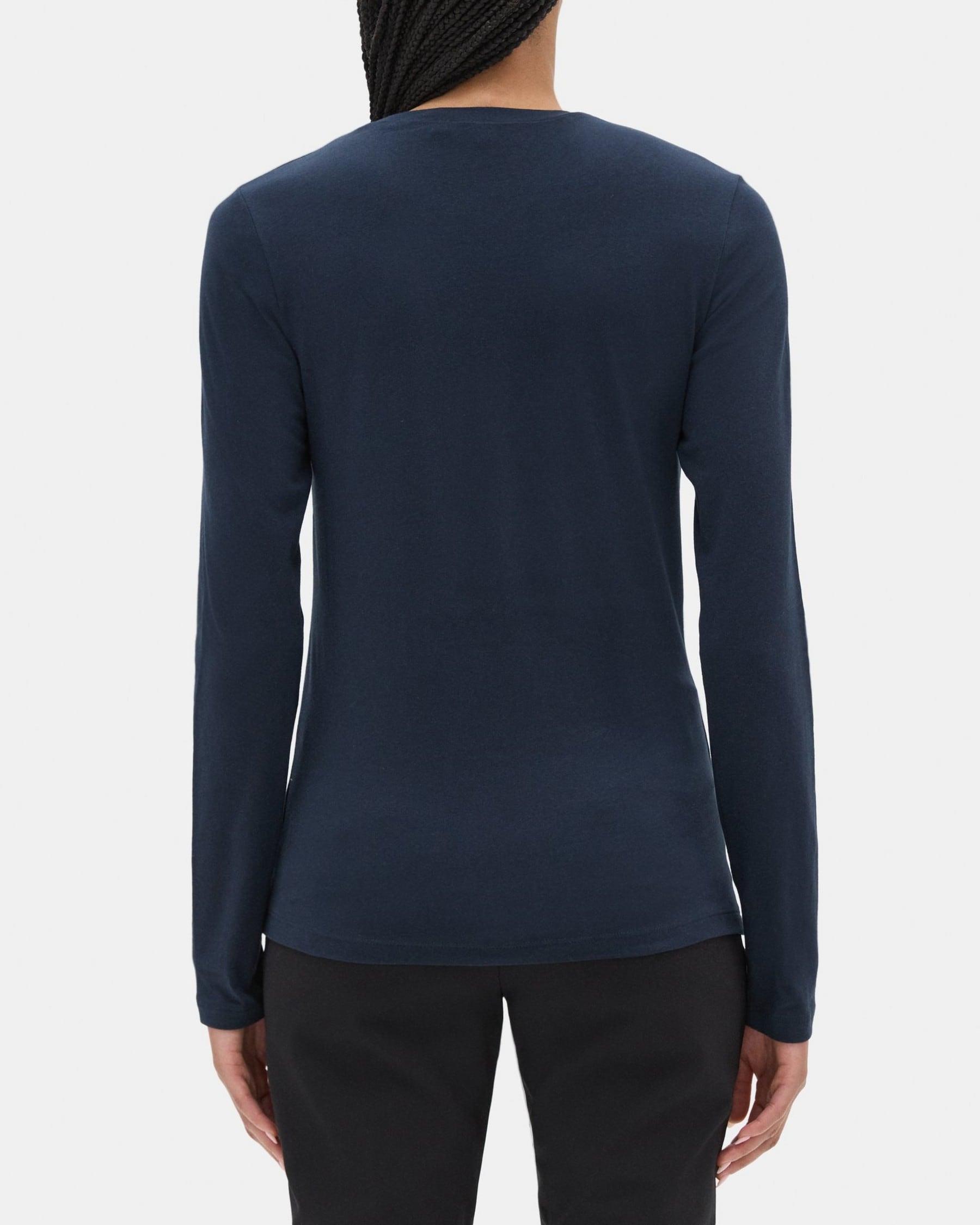 Long-Sleeve Tee In Stretch Cotton Product Image