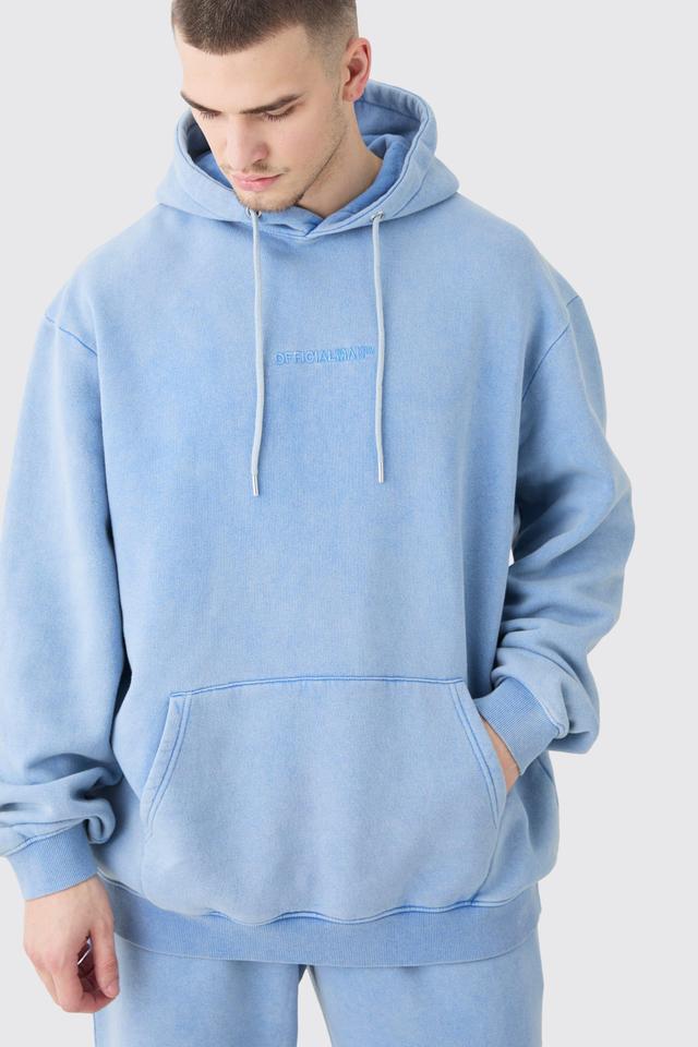 Tall Oversized Official Laundered Wash Hoodie | boohooMAN USA Product Image