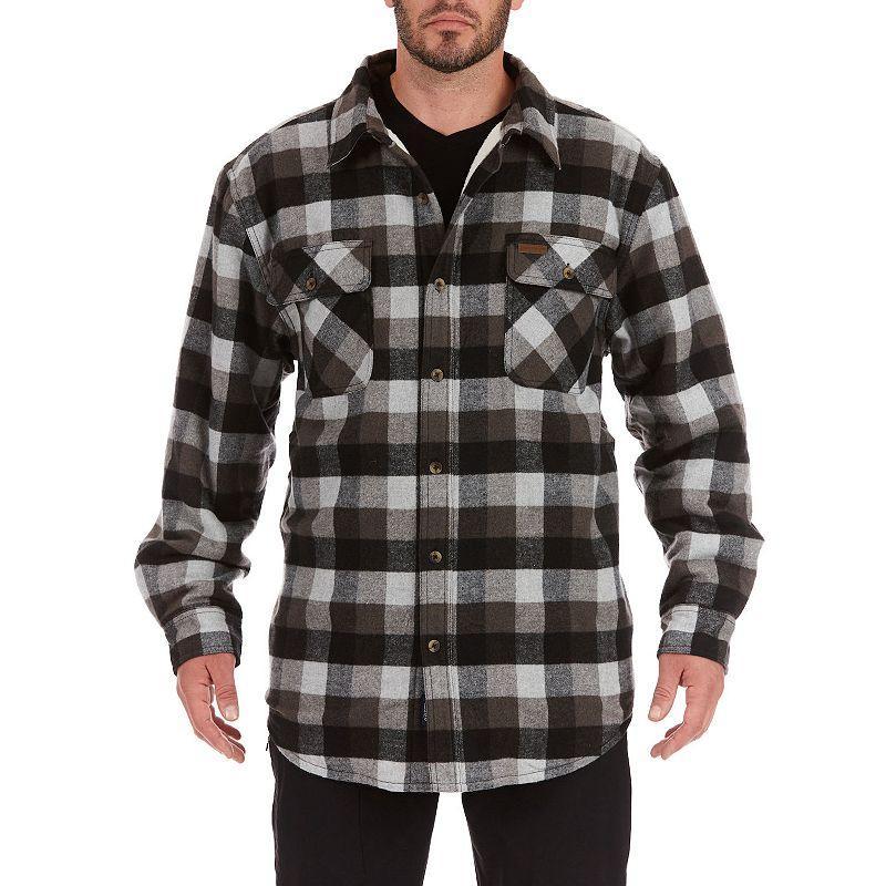 Mens Smiths Workwear Plaid Sherpa-Lined Cotton Flannel Shirt Jacket Product Image