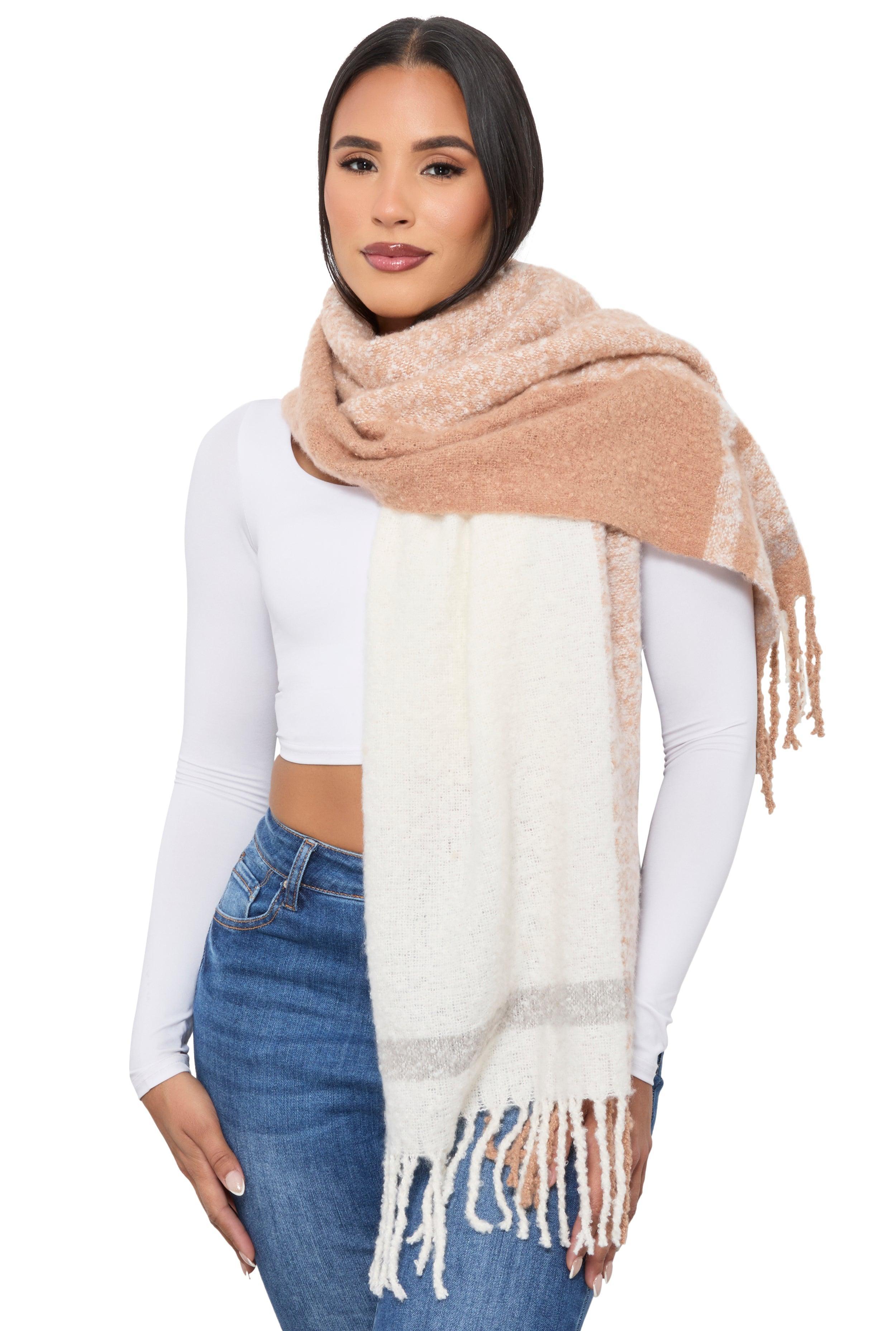 Womens Boucle Plaid Scarf Product Image