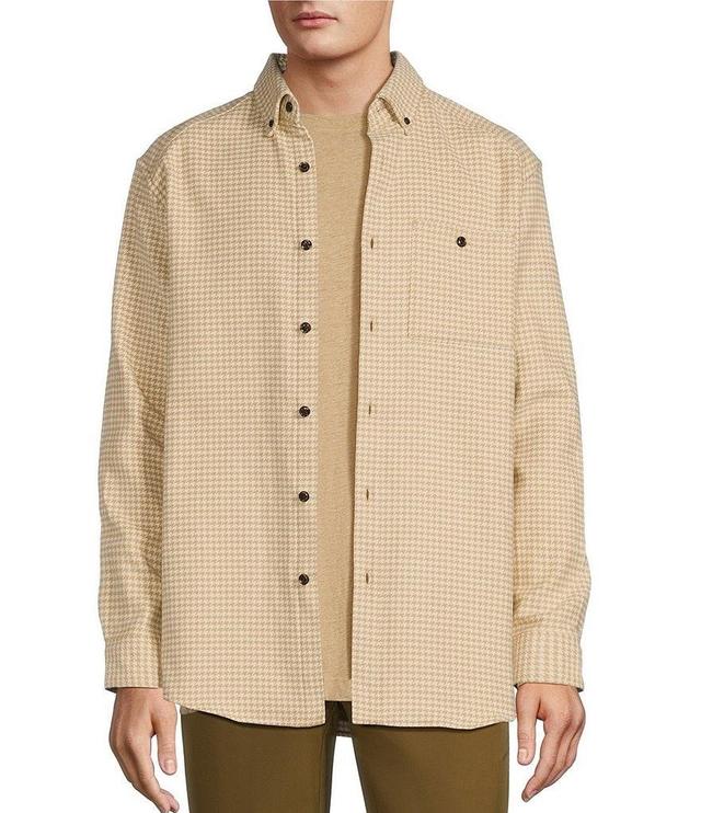 Roundtree & Yorke Long Sleeve Heavyweight Twill Houndstooth Shirt Jacket Product Image