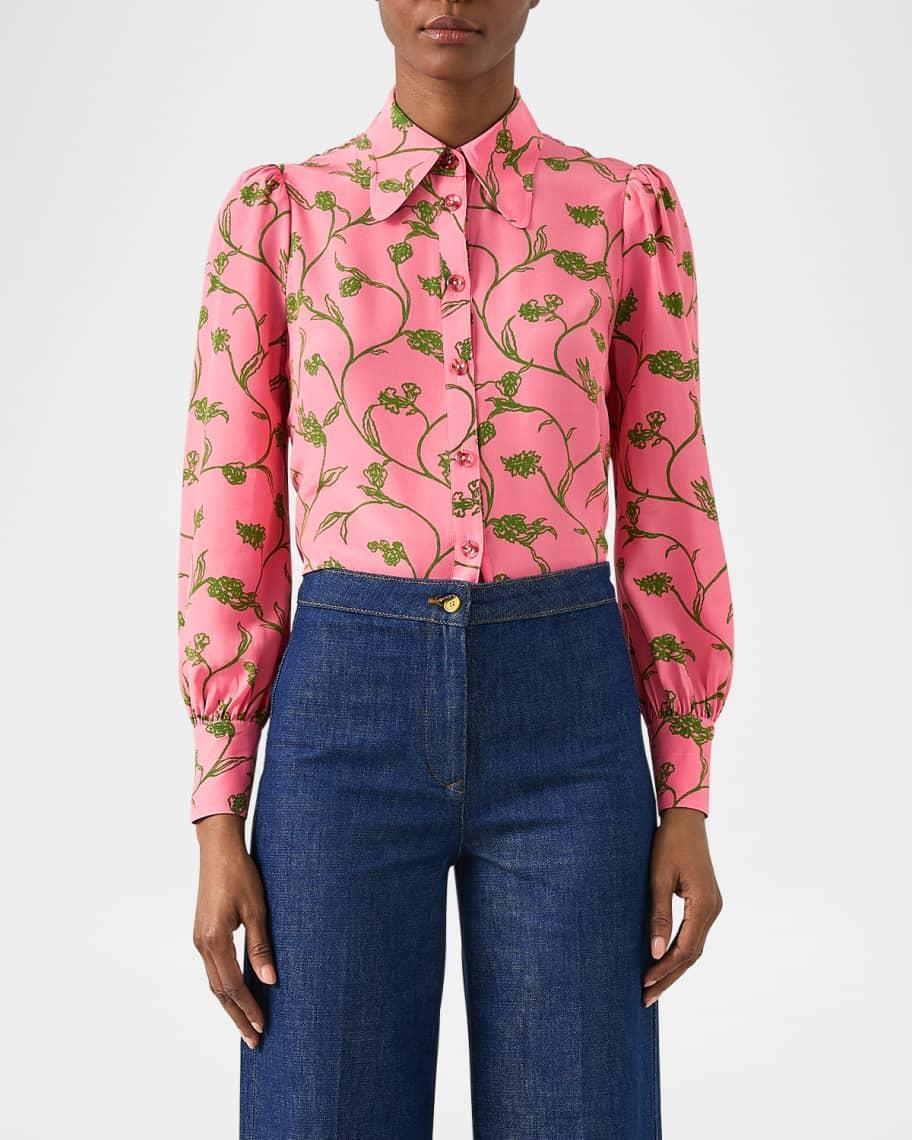 Sonya Floral-Print Silk Blouse Product Image