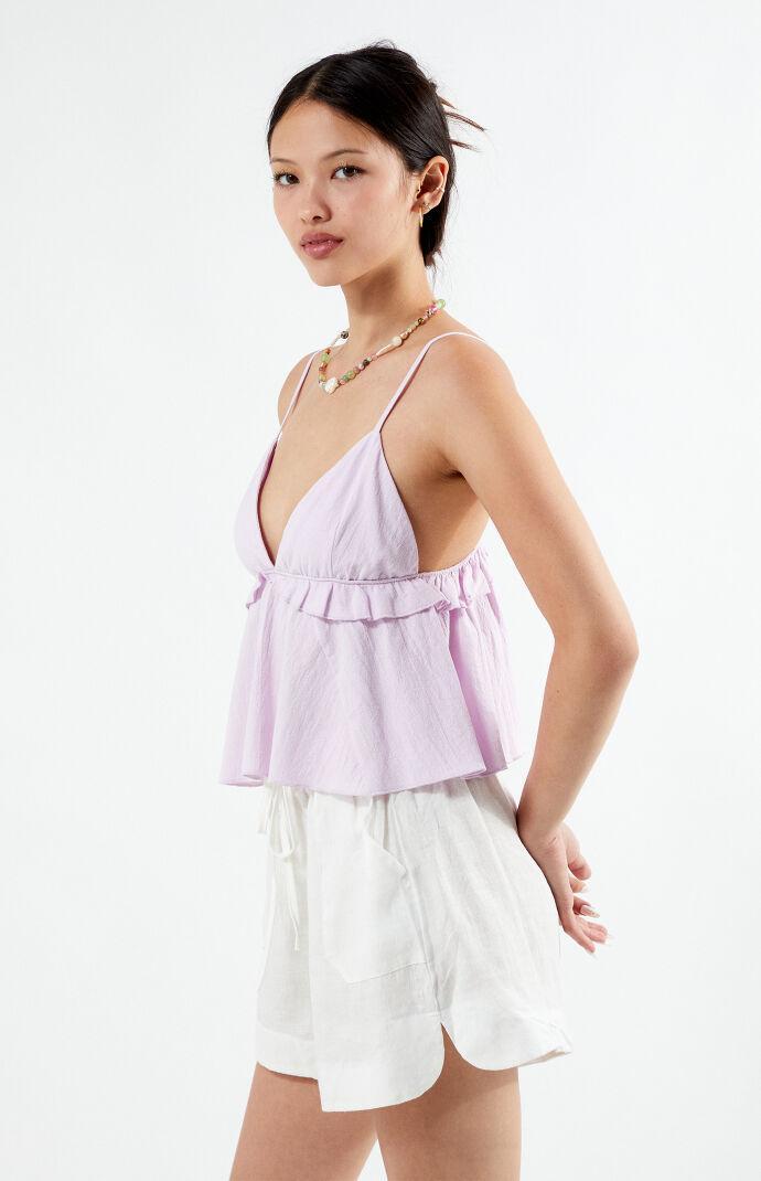 Women's Ruffle V-Neck Babydoll Top Product Image