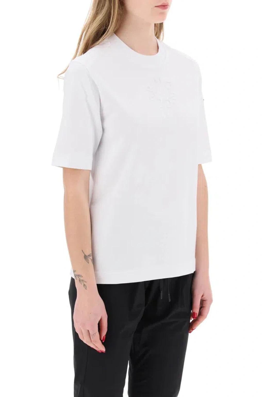 MONCLER Embossed Logo T-shirt In White Product Image