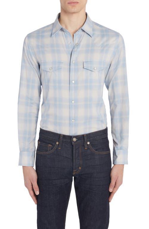 Mens Degrade Check Western Button-Down Shirt Product Image