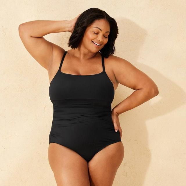 Womens Scallop Full Coverage Tummy Control One Piece Swimsuit - Shade & Shore Product Image