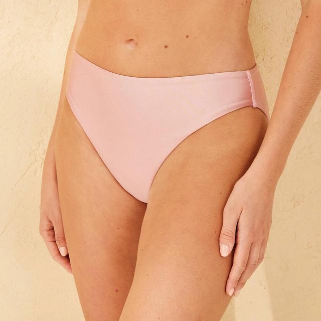 Womens High Leg Medium Coverage Bikini Bottom - Shade & Shore Pink XL Product Image