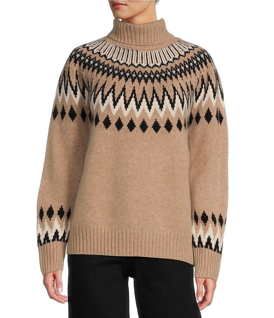 Antonio Melani Caroline Fair Isle Cashmere Turtleneck Sweater Product Image