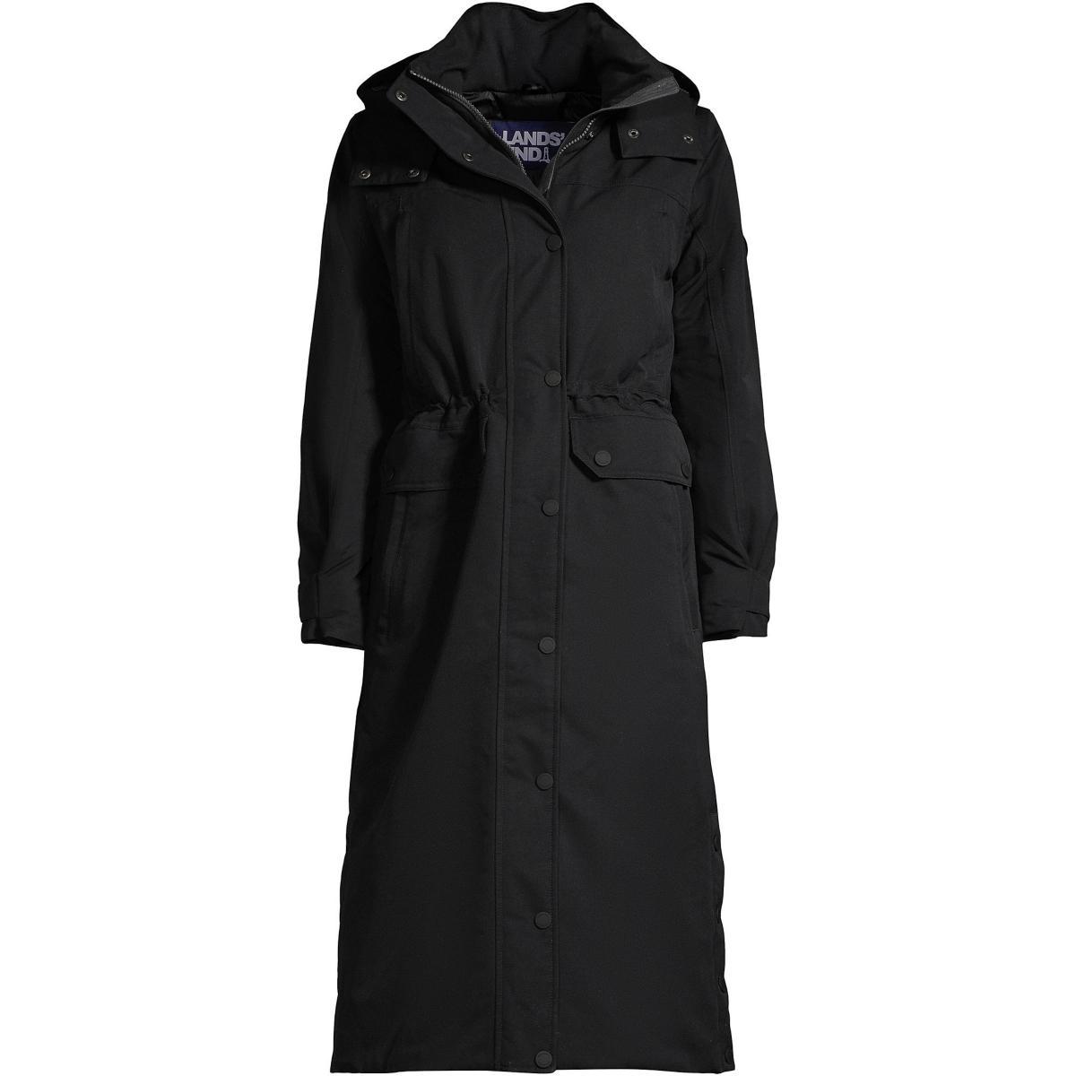 Petite Lands End Expedition Down Waterproof Long Winter Coat, Womens Dark Blue Product Image