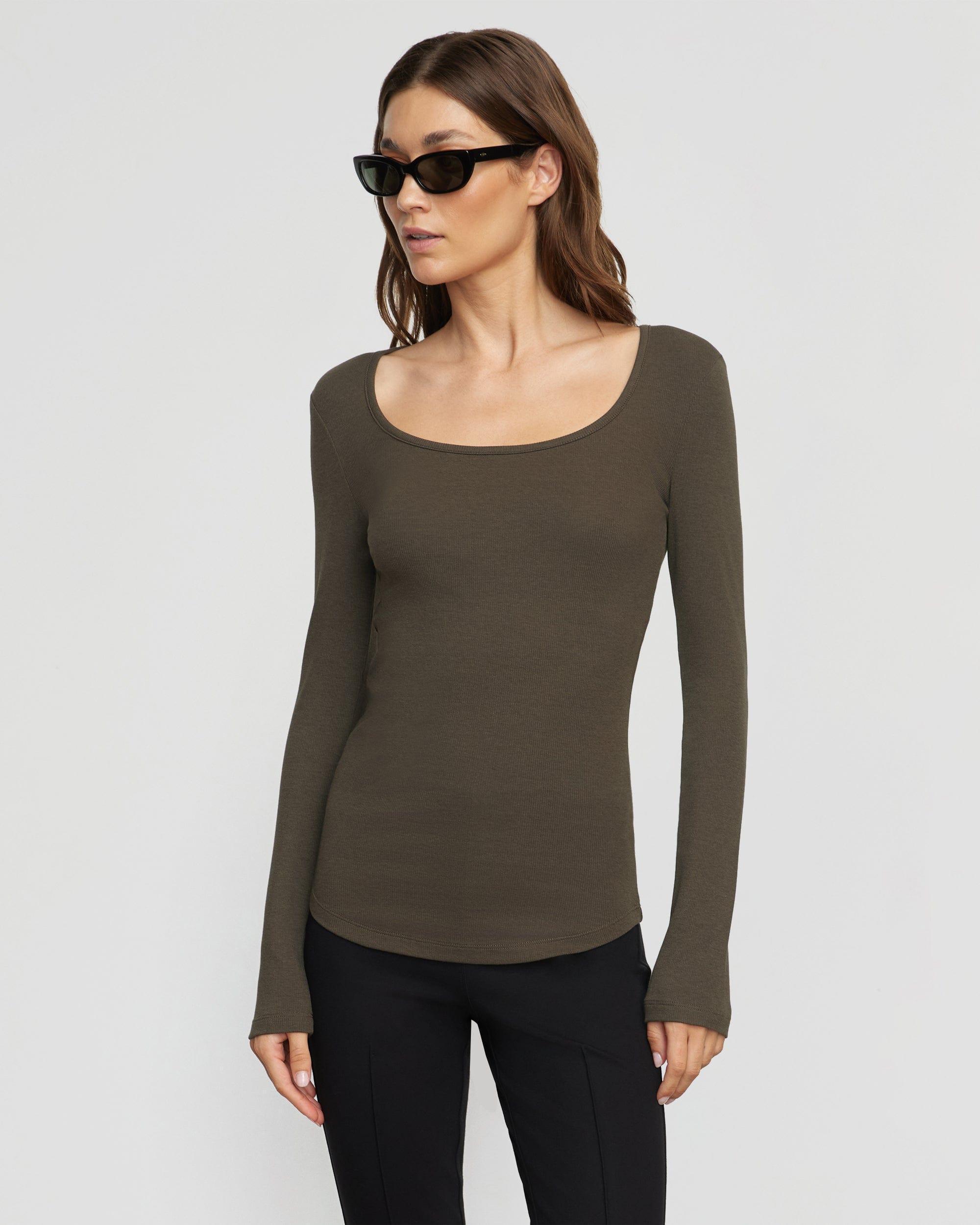 Rosa Ribbed Scoop-Neck Tee Product Image