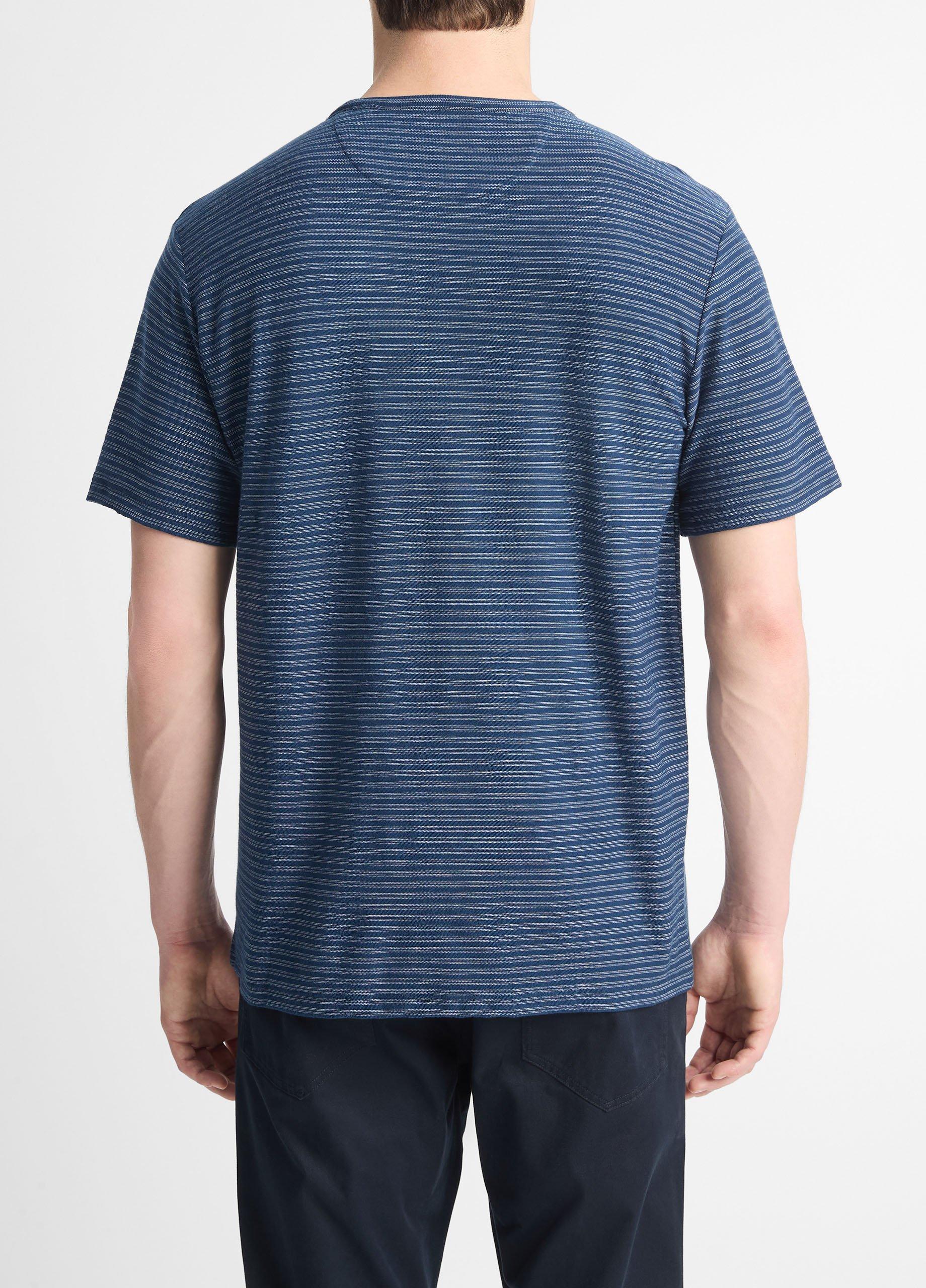 Plaited Stripe Pima Cotton Crew Neck T-Shirt Product Image