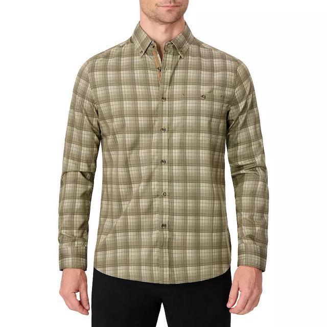 Mens Report Collection Long Sleeve Stretch Modal Plaid Woven Button-Down Shirt Product Image