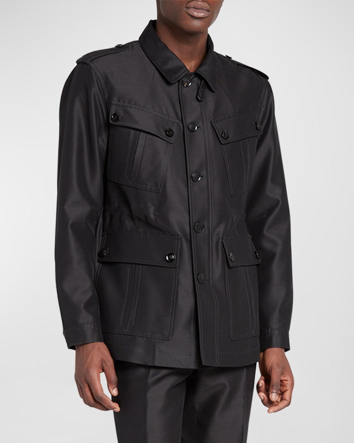 Mens Wool-Silk Faille Water-Resistant Field Jacket Product Image