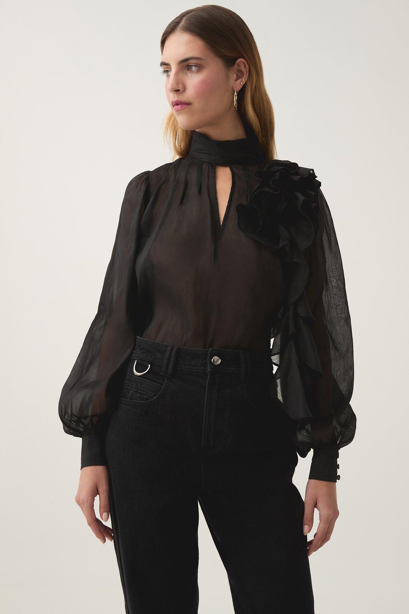 Aura Frilled Tie Blouse Female Product Image