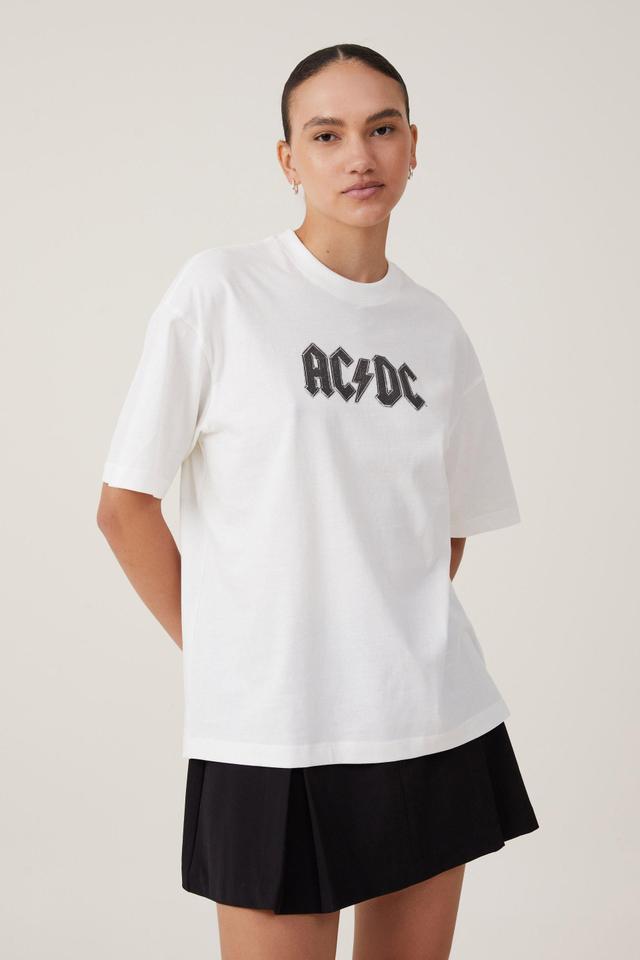 Cotton On Women - Acdc Boxy Graphic Tee - Lcn per acdc 1985 tour/ vintage white Product Image