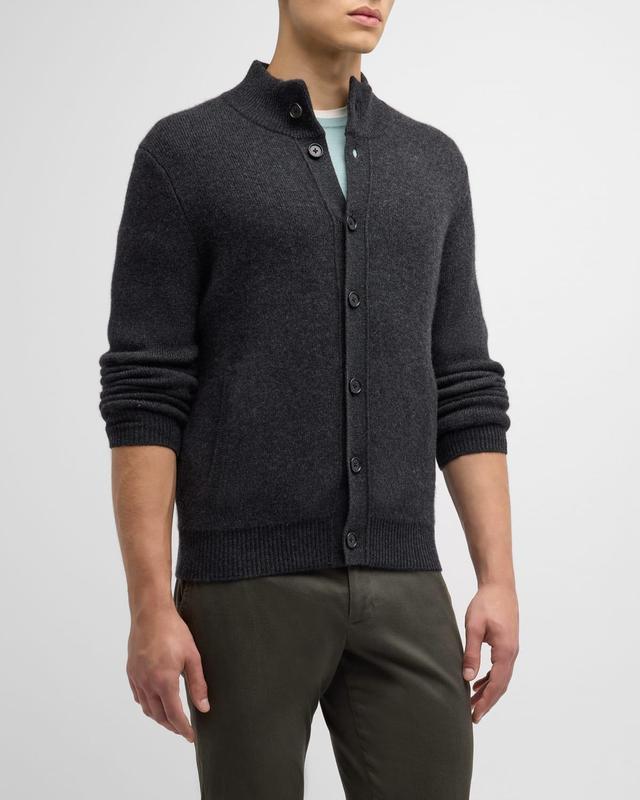 Men's Mock Neck Cashmere Cardigan Product Image