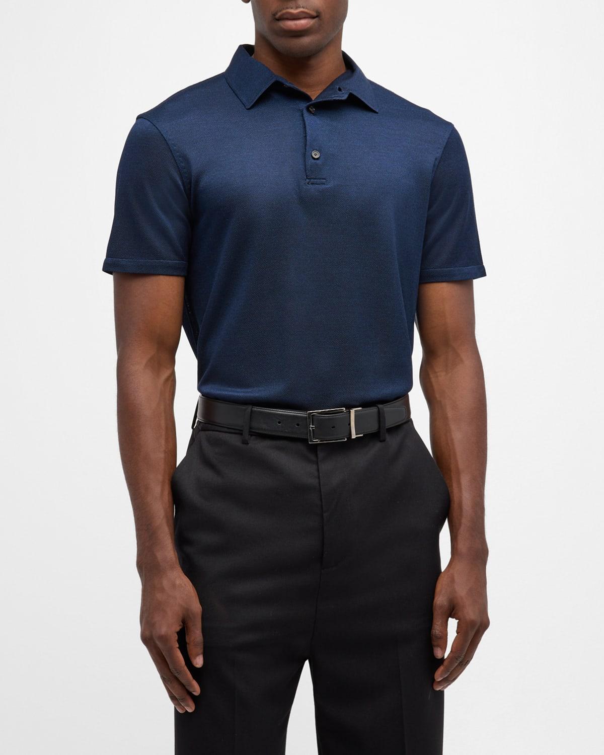 Mens Silk Polo Shirt Product Image