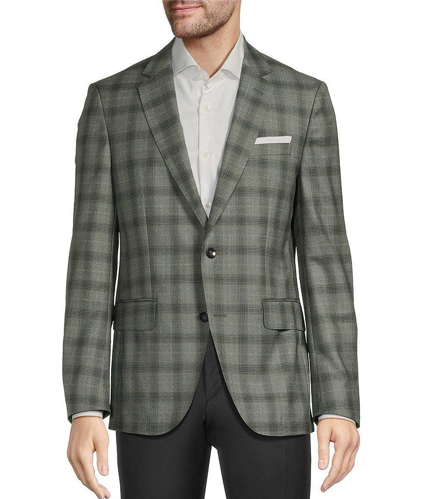 Hugo Boss Slim Fit Plain Check Pattern Sport Coat Product Image