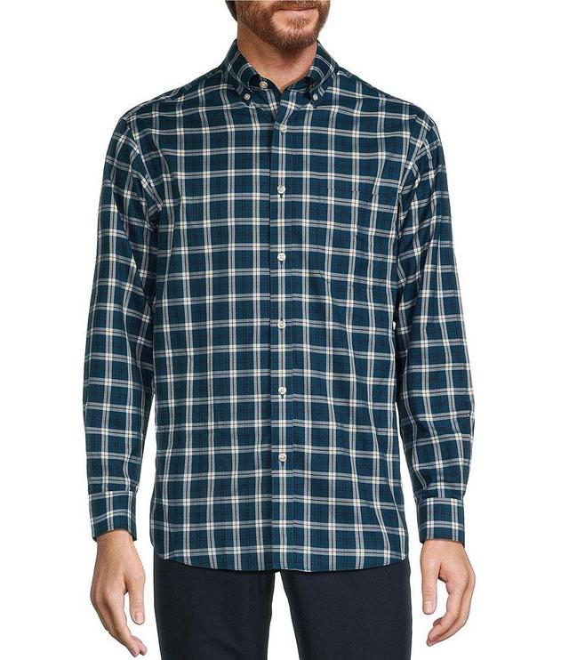 Gold Label Roundtree & Yorke Non-Iron Twill Long Sleeve Medium Plaid Sport Shirt Product Image